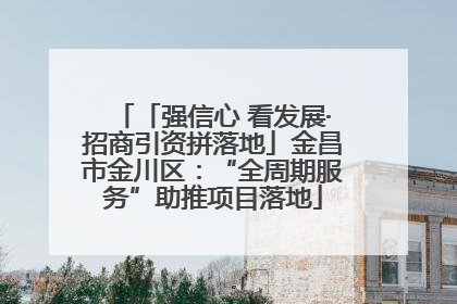 「强信心 看发展·招商引资拼落地」金昌市金川区：“全周期服务”助推项目落地
