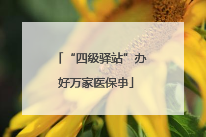 “四级驿站”办好万家医保事