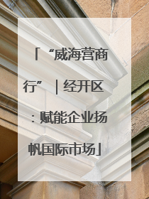 “威海营商行”｜经开区：赋能企业扬帆国际市场