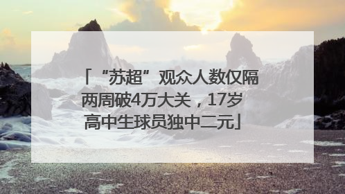 “苏超”观众人数仅隔两周破4万大关，17岁高中生球员独中二元