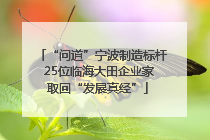 “问道”宁波制造标杆 25位临海大田企业家取回“发展真经”