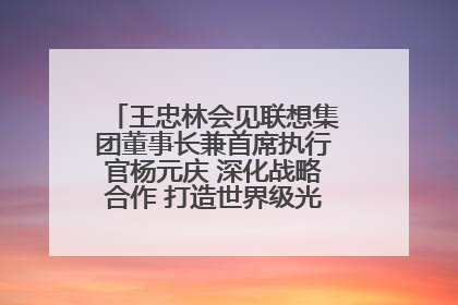 王忠林会见联想集团董事长兼首席执行官杨元庆 深化战略合作 打造世界级光电子信息产业集群