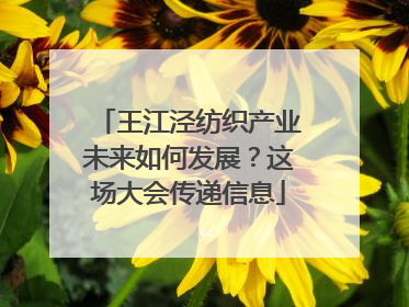 王江泾纺织产业未来如何发展？这场大会传递信息