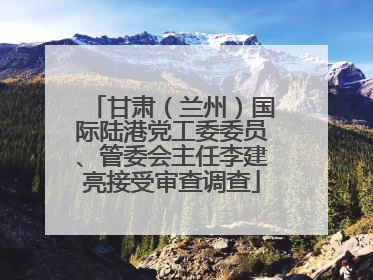 甘肃（兰州）国际陆港党工委委员、管委会主任李建亮接受审查调查