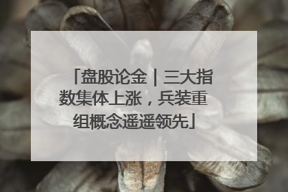 盘股论金｜三大指数集体上涨，兵装重组概念遥遥领先