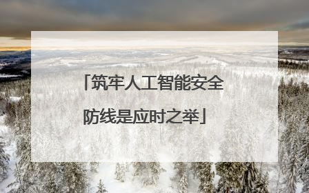 筑牢人工智能安全防线是应时之举