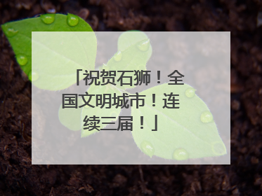 祝贺石狮！全国文明城市！连续三届！