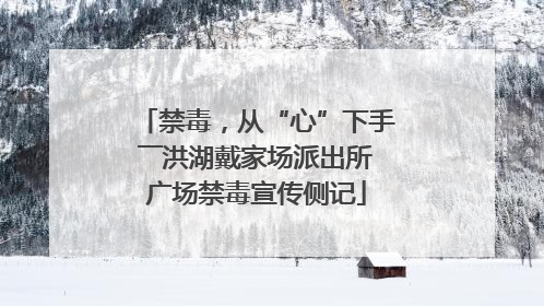 禁毒，从“心”下手――洪湖戴家场派出所广场禁毒宣传侧记