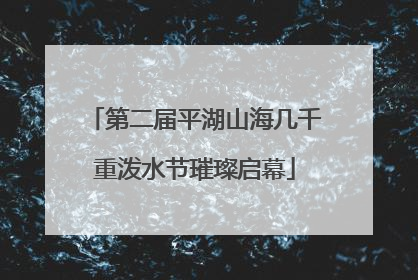 第二届平湖山海几千重泼水节璀璨启幕