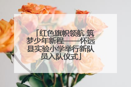 红色旗帜领航 筑梦少年新程——怀远县实验小学举行新队员入队仪式
