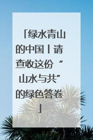 绿水青山的中国丨请查收这份“山水与共”的绿色答卷