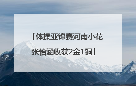 体操亚锦赛河南小花张怡涵收获2金1铜