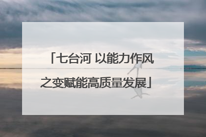 七台河 以能力作风之变赋能高质量发展