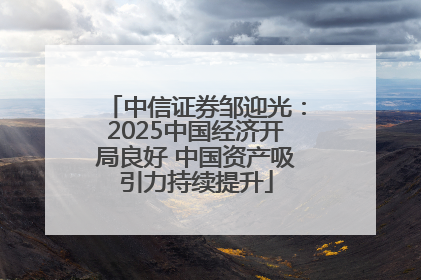 中信证券邹迎光：2025中国经济开局良好 中国资产吸引力持续提升