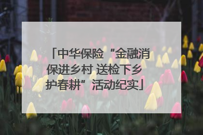 中华保险“金融消保进乡村 送检下乡护春耕”活动纪实