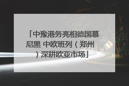 中豫港务亮相德国慕尼黑 中欧班列（郑州）深耕欧亚市场