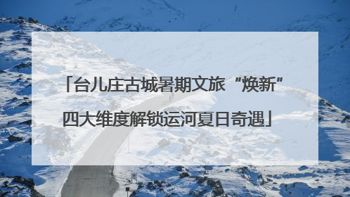 台儿庄古城暑期文旅“焕新” 四大维度解锁运河夏日奇遇