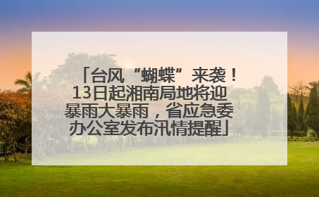 台风“蝴蝶”来袭！13日起湘南局地将迎暴雨大暴雨，省应急委办公室发布汛情提醒