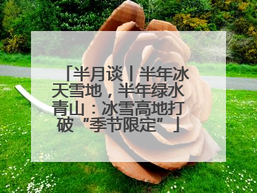 半月谈丨半年冰天雪地，半年绿水青山：冰雪高地打破“季节限定”