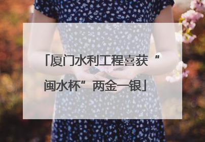 厦门水利工程喜获“闽水杯”两金一银