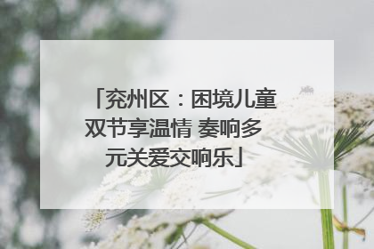 兖州区：困境儿童双节享温情 奏响多元关爱交响乐