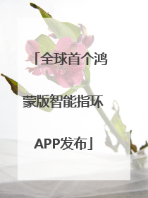 全球首个鸿蒙版智能指环APP发布