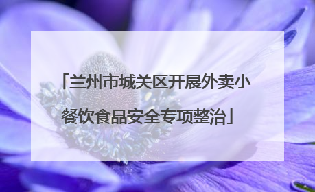 兰州市城关区开展外卖小餐饮食品安全专项整治
