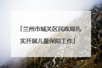兰州市城关区民政局扎实开展儿童保障工作