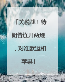 关税战！特朗普连开两炮，对准欧盟和苹果