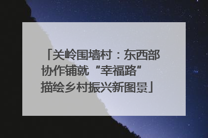 关岭围墙村：东西部协作铺就“幸福路” 描绘乡村振兴新图景