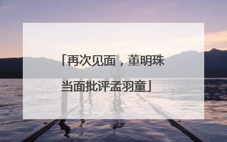 再次见面，董明珠当面批评孟羽童