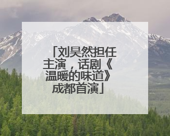 刘昊然担任主演，话剧《温暖的味道》成都首演