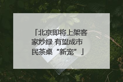 北京即将上架客家炒绿 有望成市民茶桌“新宠”