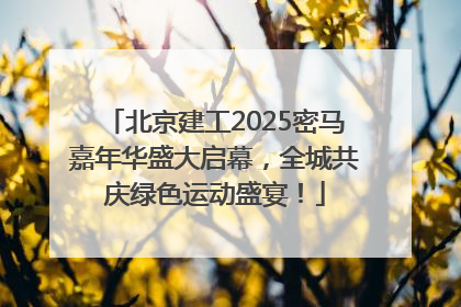 北京建工2025密马嘉年华盛大启幕，全城共庆绿色运动盛宴！