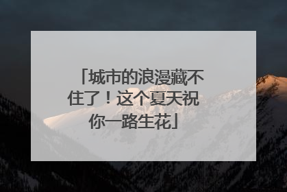 城市的浪漫藏不住了！这个夏天祝你一路生花