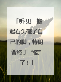 听·见｜搬起石头砸了自己的脚，特朗普终于“慌”了！