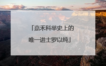 嘉禾科举史上的唯一进士罗以纯