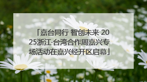嘉台同行 智创未来 2025浙江·台湾合作周嘉兴专场活动在嘉兴经开区启幕