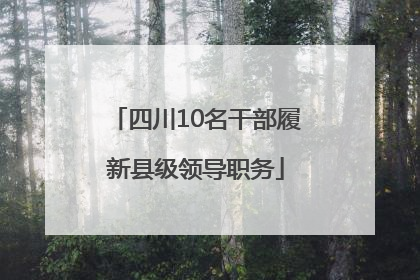 四川10名干部履新县级领导职务