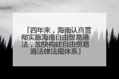 四年来，海南认真贯彻实施海南自由贸易港法，加快构建自由贸易港法律法规体系