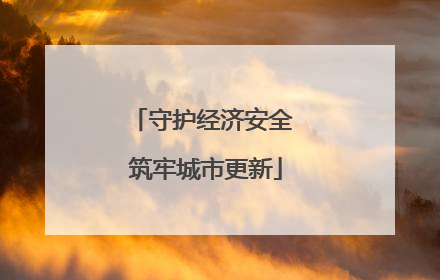 守护经济安全 筑牢城市更新