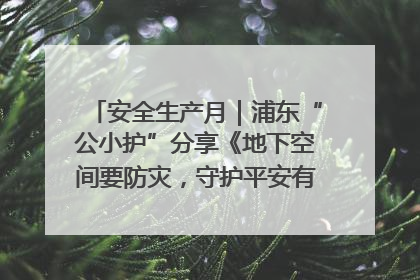 安全生产月｜浦东“公小护”分享《地下空间要防灾，守护平安有我在》安全谣