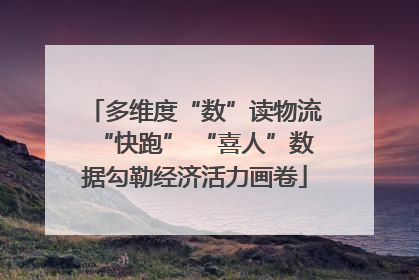 多维度“数”读物流“快跑” “喜人”数据勾勒经济活力画卷