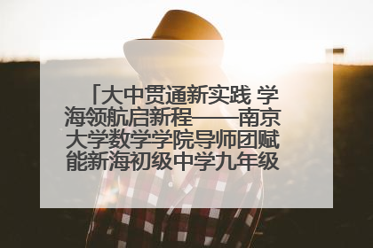 大中贯通新实践 学海领航启新程——南京大学数学学院导师团赋能新海初级中学九年级学子生涯规划