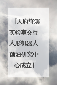 天府绛溪实验室交互人形机器人前沿研究中心成立