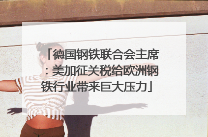 德国钢铁联合会主席：美加征关税给欧洲钢铁行业带来巨大压力