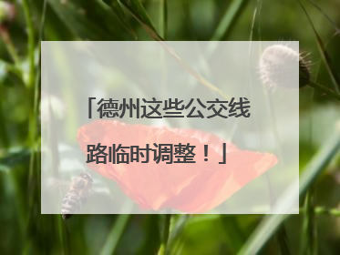 德州这些公交线路临时调整！