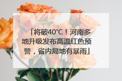 将破40℃！河南多地升级发布高温红色预警，省内局地有暴雨