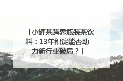 小罐茶跨界瓶装茶饮料：13年积淀能否助力新行业破局？