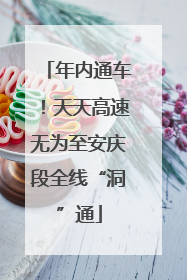 年内通车！天天高速无为至安庆段全线“洞”通